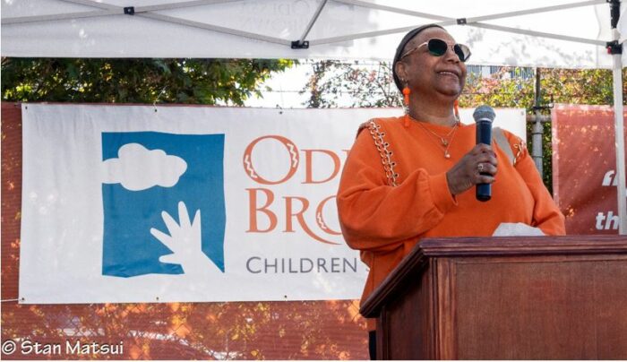 Sophia Richardson, the granddaughter of OBCC&rsquo;s namesake shared opening remarks at the fall homecoming event