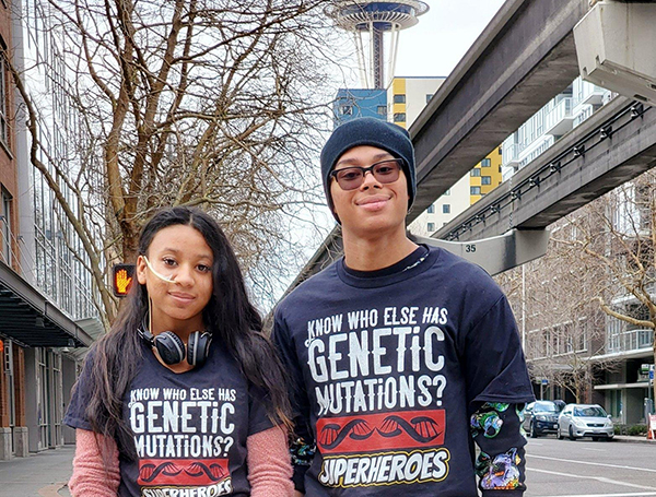 In March 2020, Maleea (on left) and her brother Malachi started infusion treatments at Seattle Children&rsquo;s every other week for a rare genetic condition, CLN2.