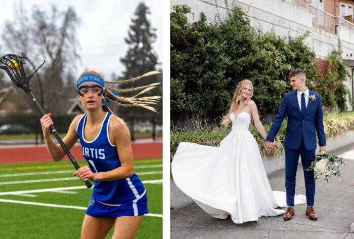 Figure 3 Seattle Children&rsquo;s Orthopedics and Sports Medicine Program patient, Lyla, started in all 19 lacrosse games after recovering from spine surgery for AIS. She later graduated from George Fox University and got married