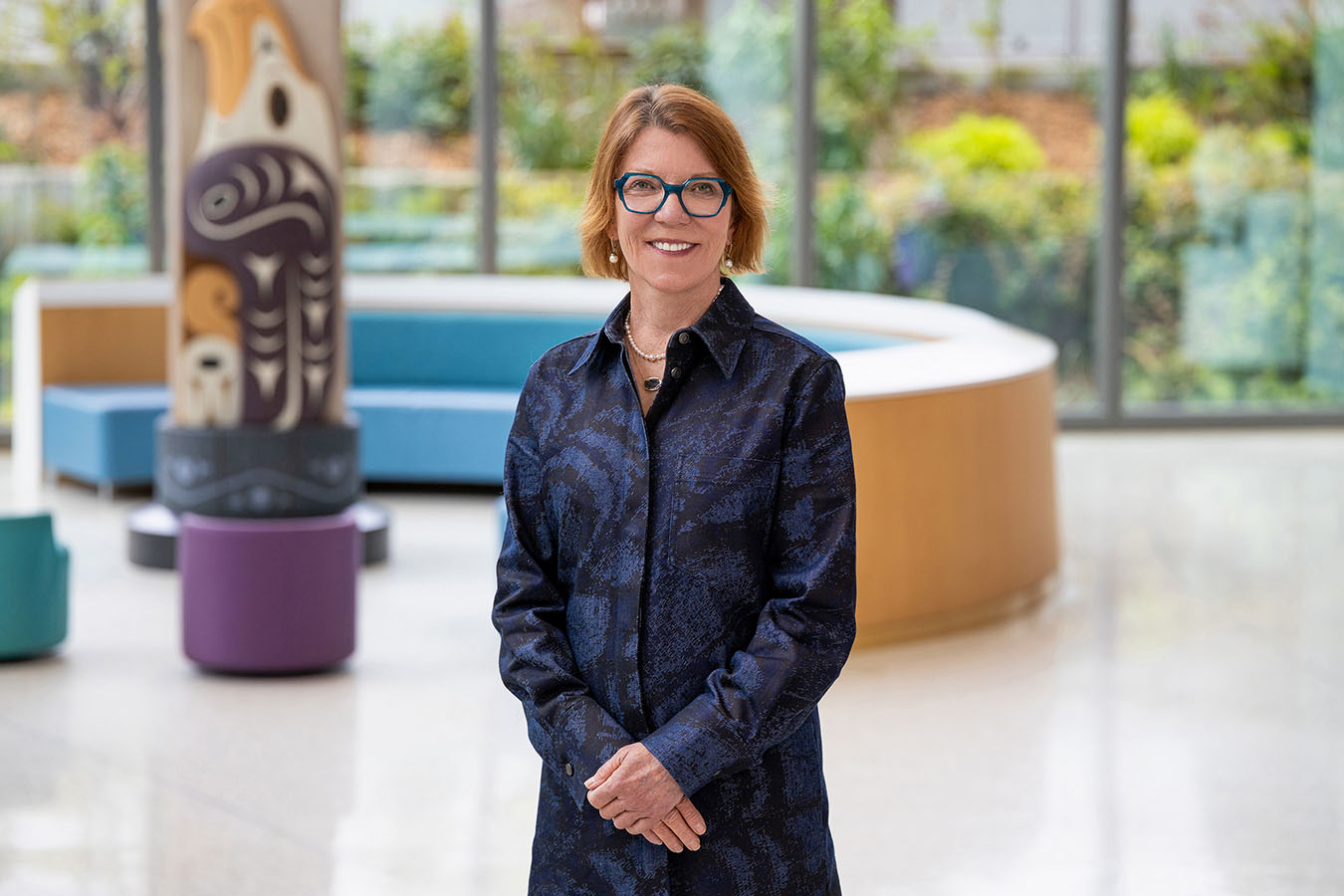 A woman stands at Seattle Children's