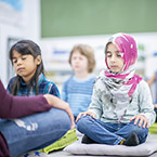 children meditating