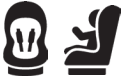 Convertible and booster seat icons