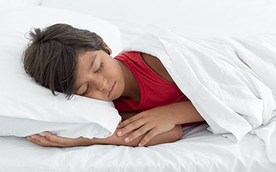 A preschooler sleeping