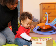 kiddo playing with mom