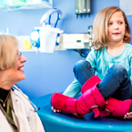 Dr. Bonnie Ramsey with a patient