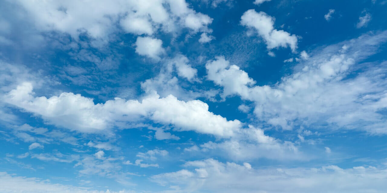 White clouds on a blue sky