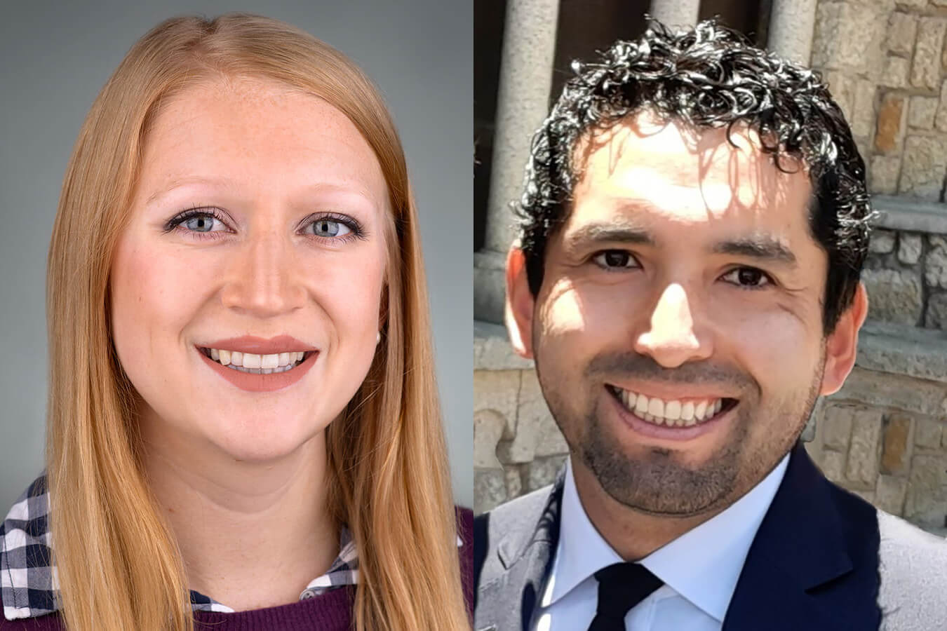 Dual headshots of Dr. Alyssa Huff (left) and Dr. Christian Arias Reyes (right).