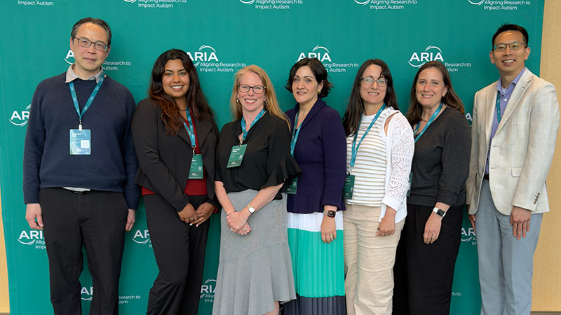 Left to right: Frederick Shic, Megha Santhosh, Sara Jane Webb, Jenny Skytta, Natalia Kleinhans, Emily Neuhaus, Wei Siong Neo