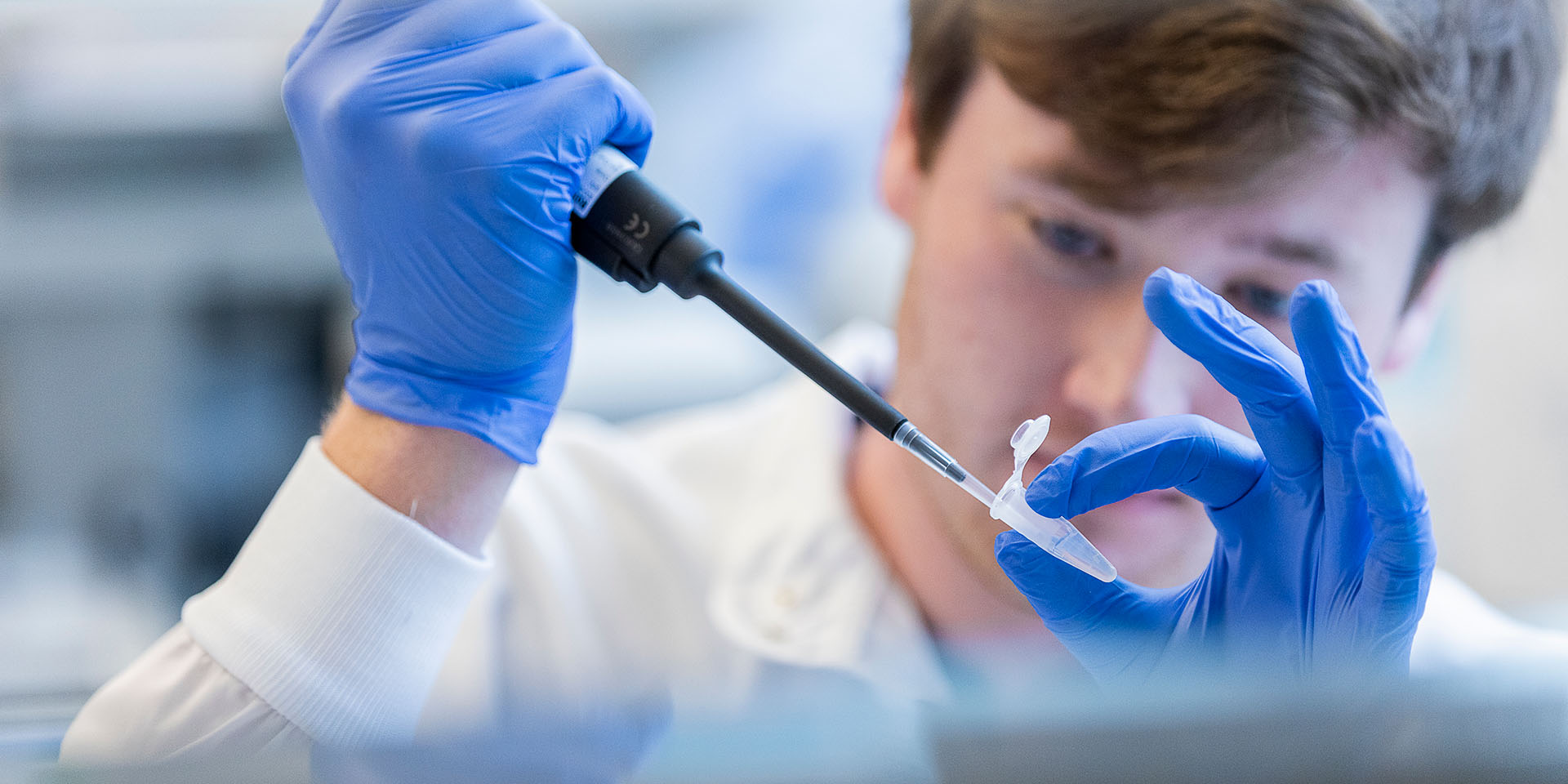 A researcher tests a sample